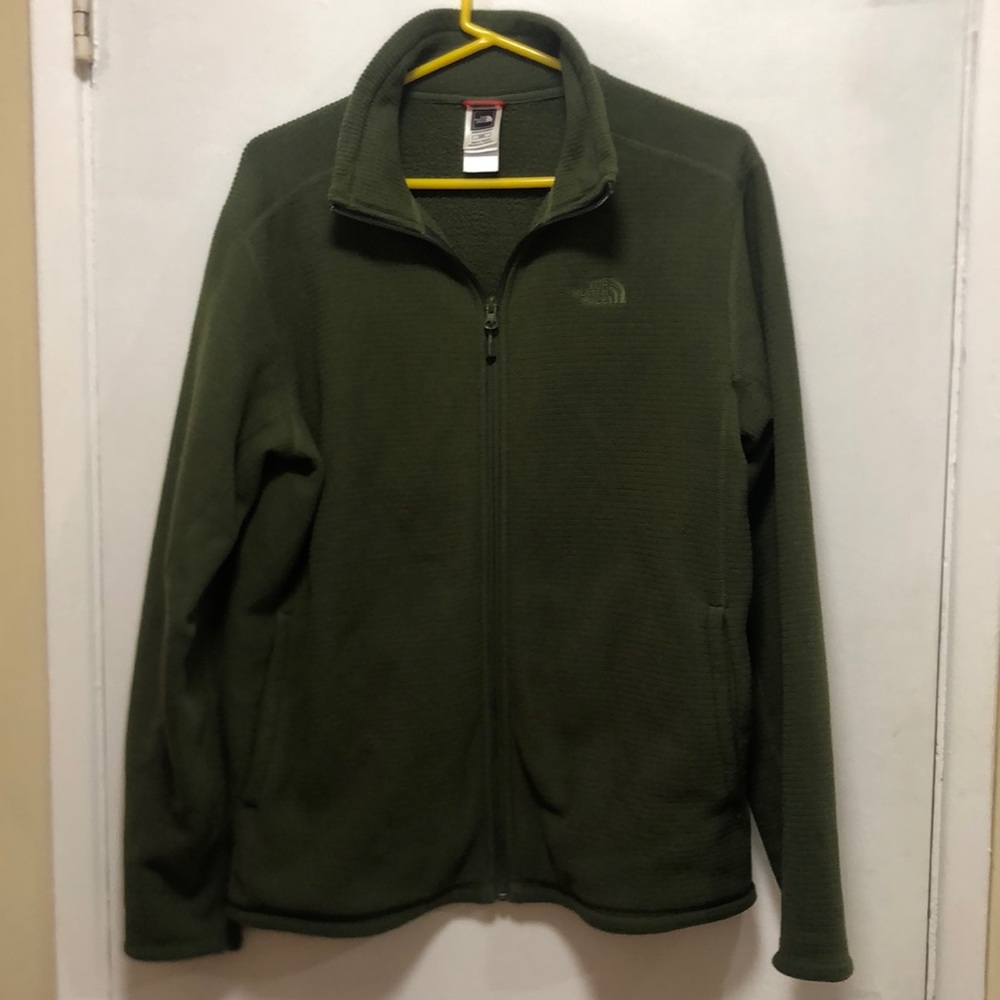 North Face zip up Men’s fleece sweatshirt. Forrest green.